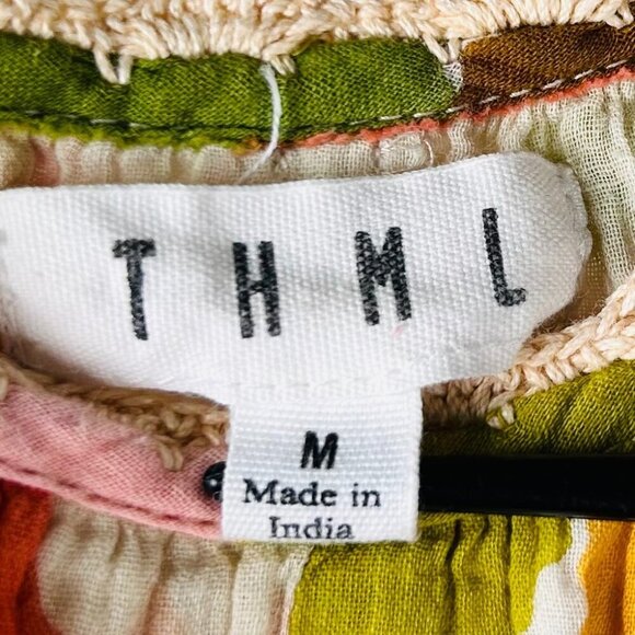 Anthropologie THML Medium Ruffle Crochet Tank Midi Dress Flowy Multicolor Boho - Picture 8 of 10